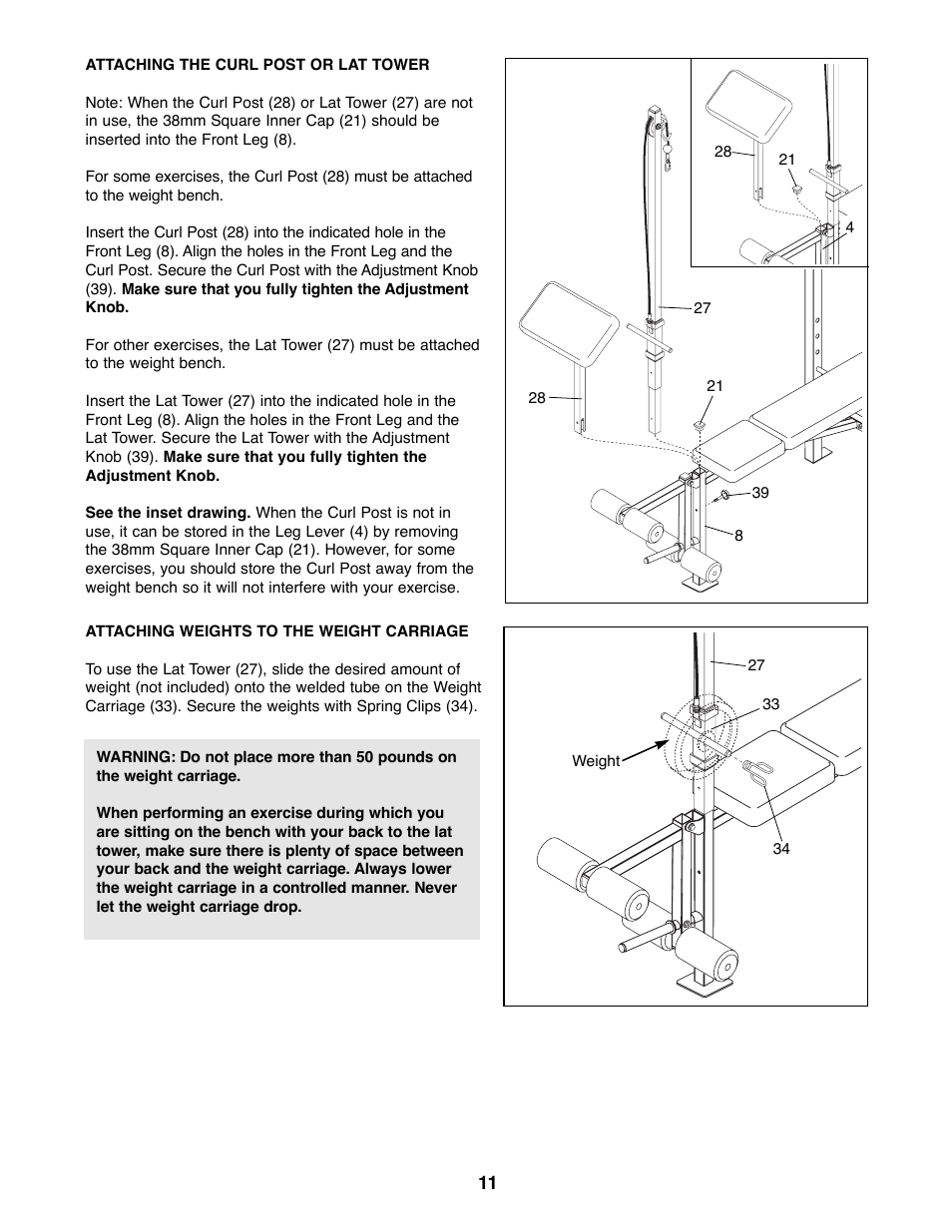 Weider 831.150730 User Manual | Page 11 / 20