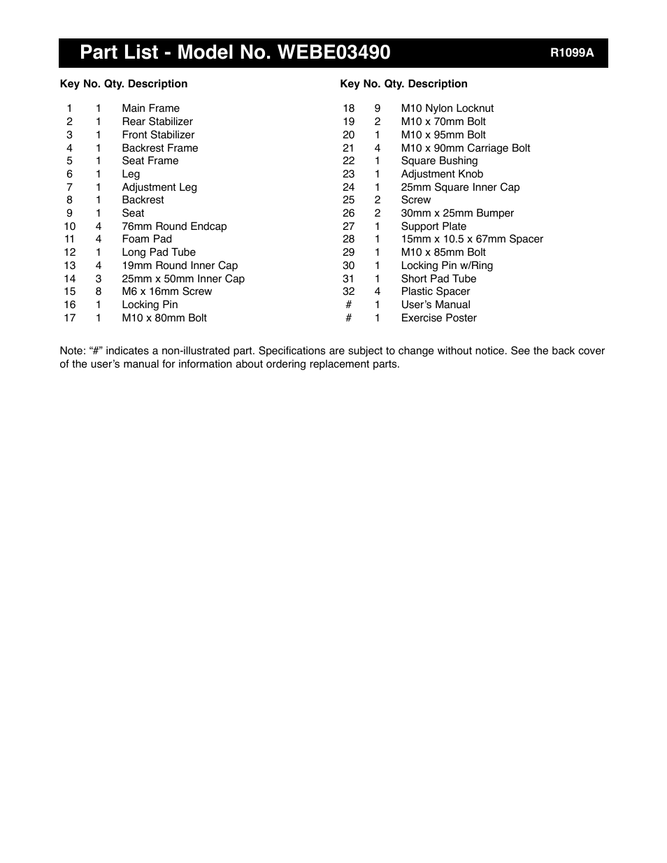 Weider WEBE03490 User Manual | Page 12 / 15