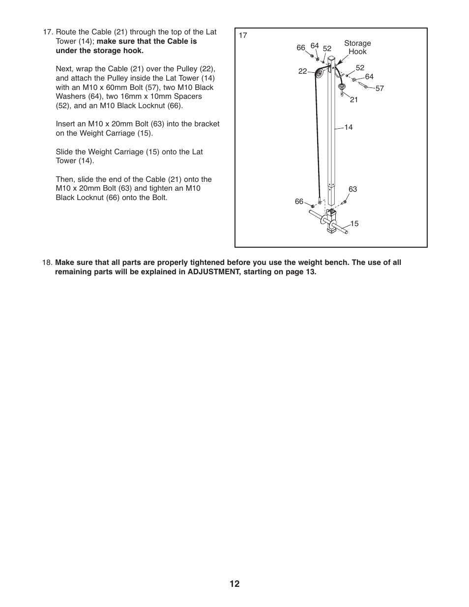 Weider 240 TC User Manual | Page 12 / 20