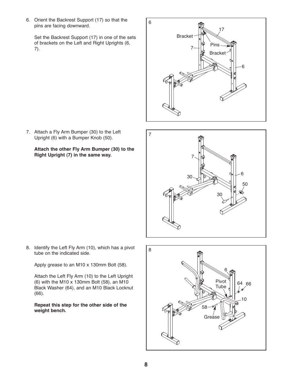 Weider 240 TC User Manual | Page 8 / 20