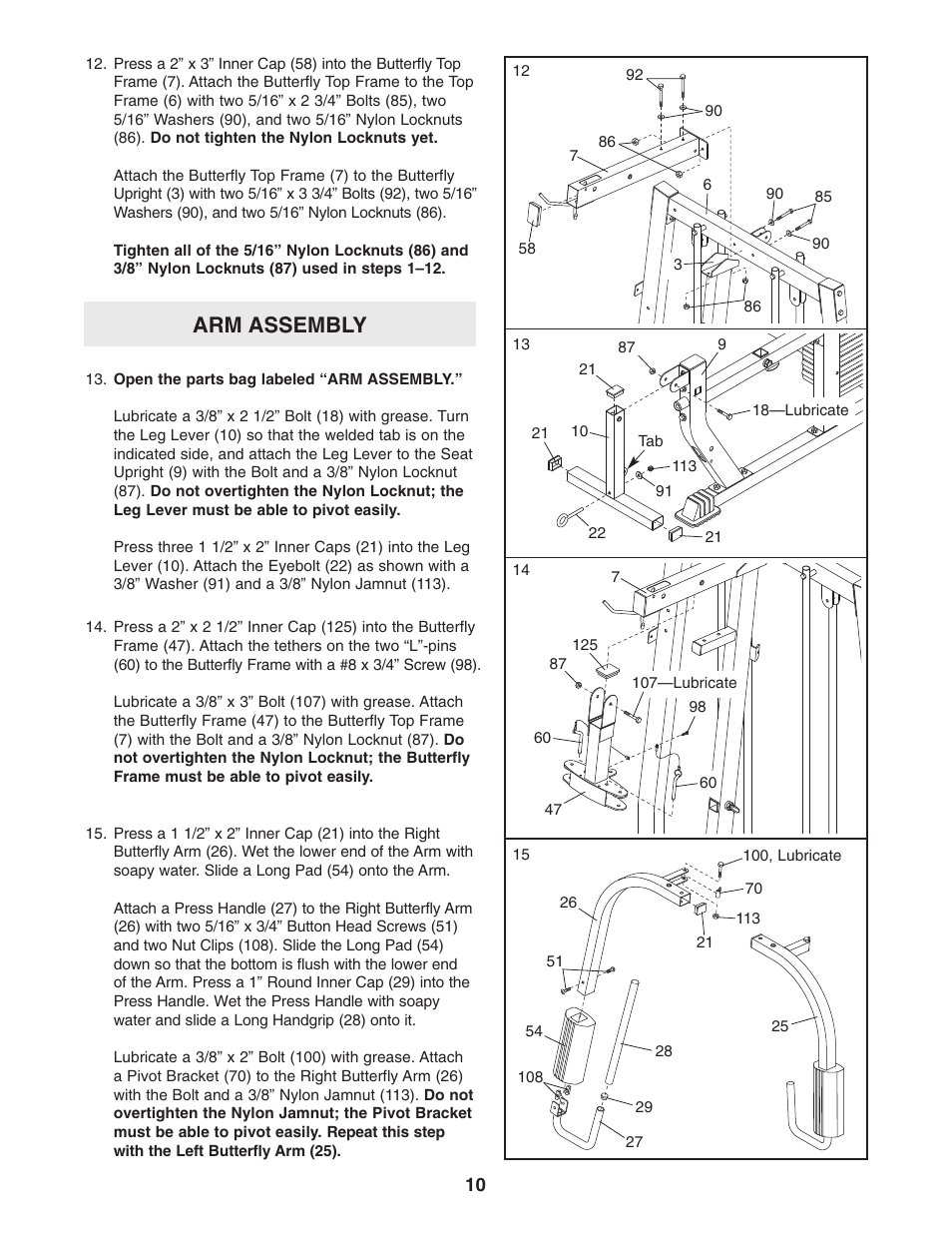 Arm assembly | Weider WESY38322 User Manual | Page 10 / 33