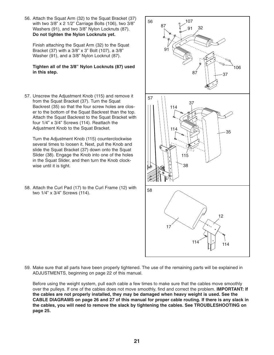 Weider WESY38322 User Manual | Page 21 / 33