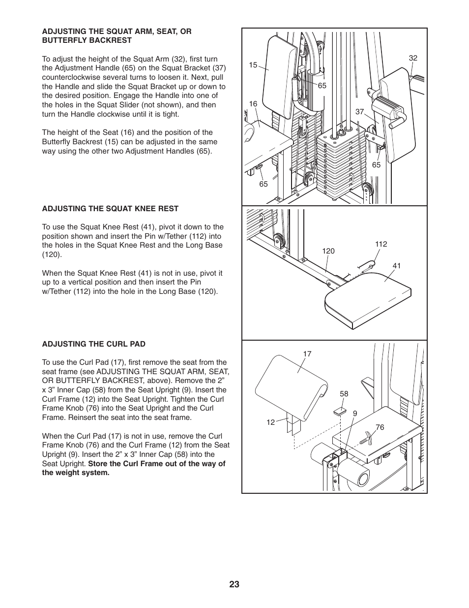 Weider WESY38322 User Manual | Page 23 / 33