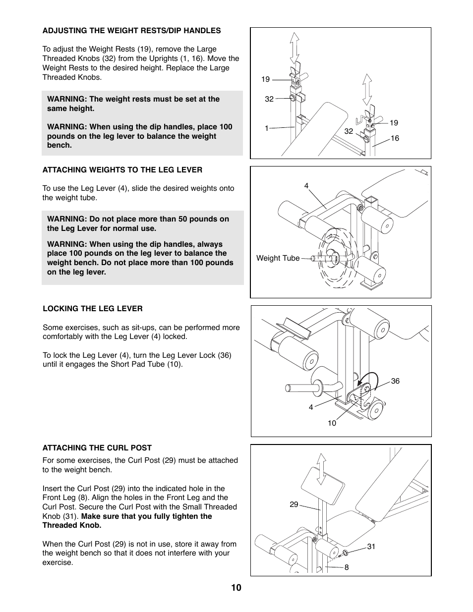 Weider WEBE38890 User Manual | Page 10 / 16