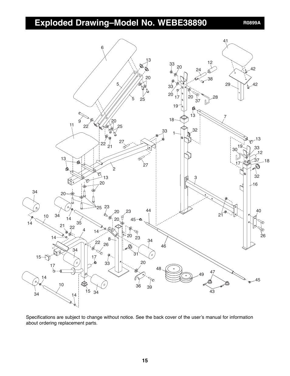 Weider WEBE38890 User Manual | Page 15 / 16