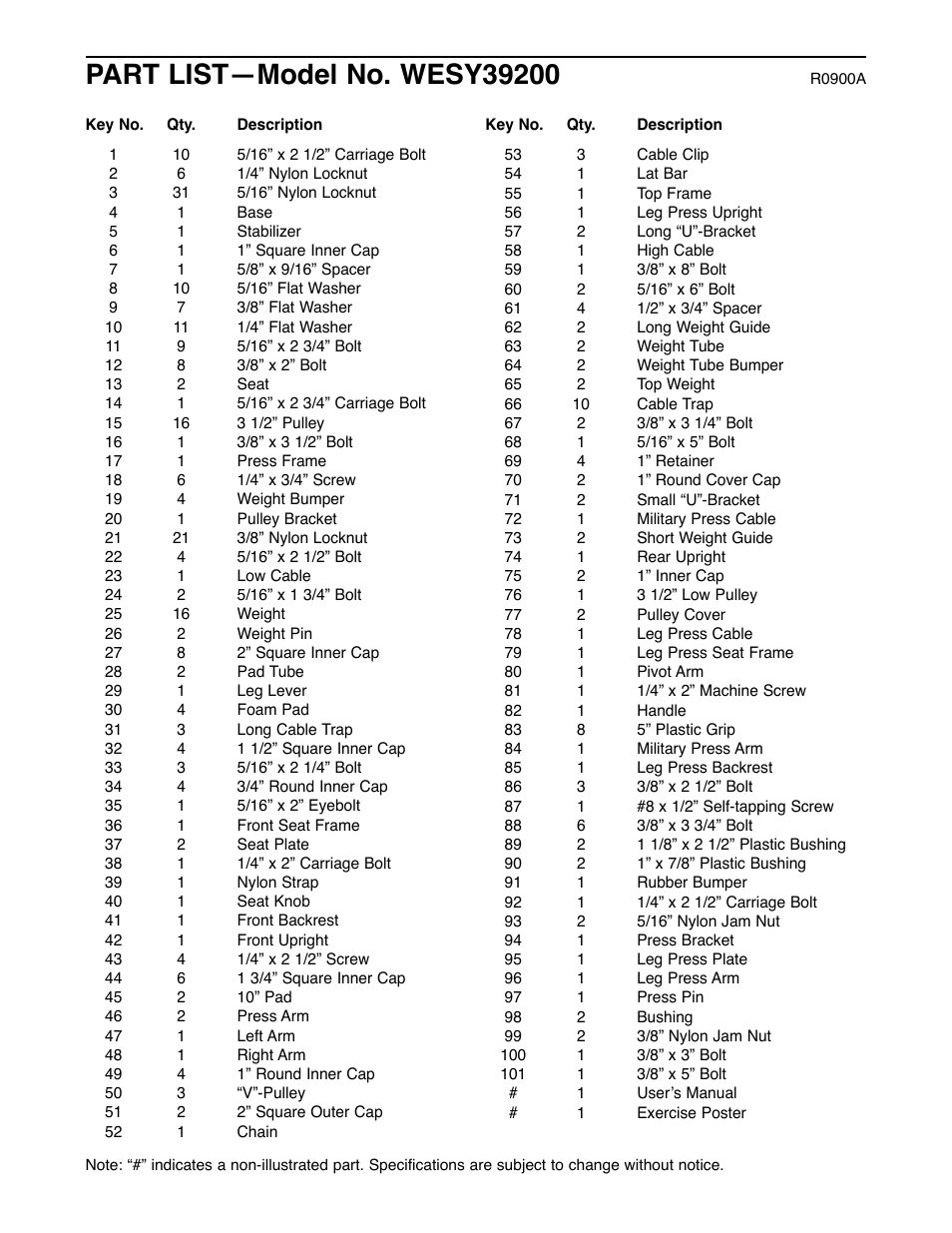 Weider WESY39200 User Manual | Page 31 / 33