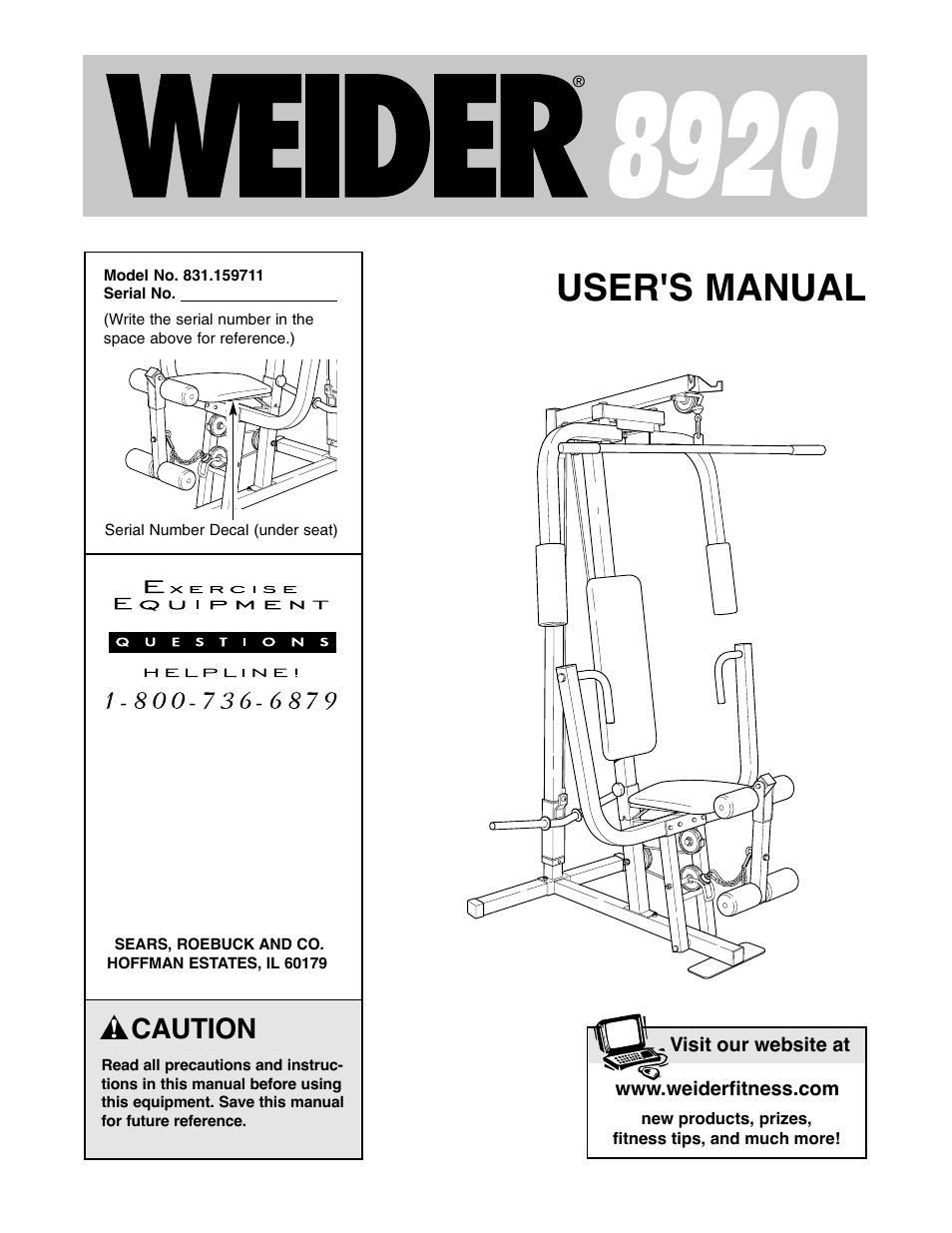 Weider 8920 User Manual | 27 pages