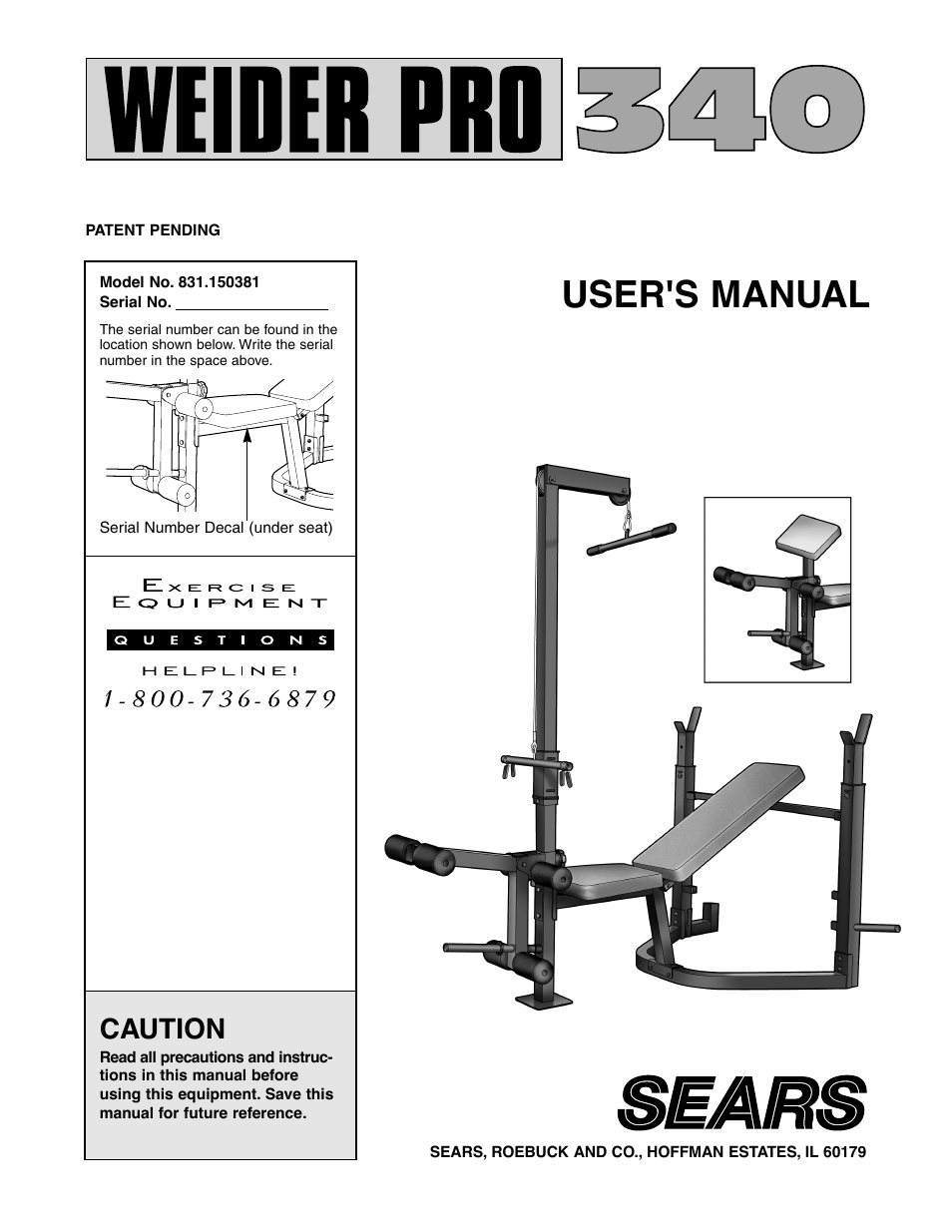 Weider 831.150381 User Manual | 24 pages