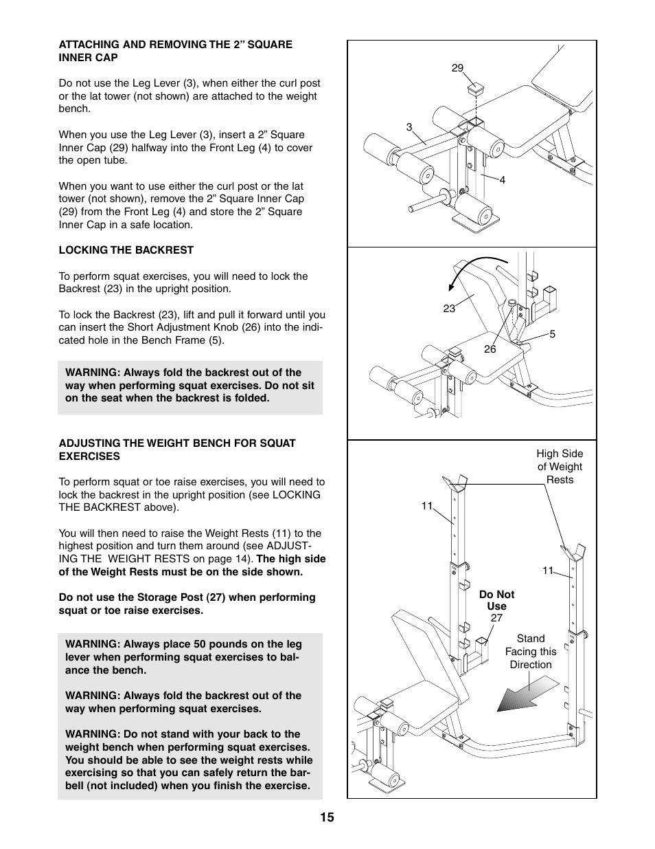 Weider 831.150381 User Manual | Page 15 / 24
