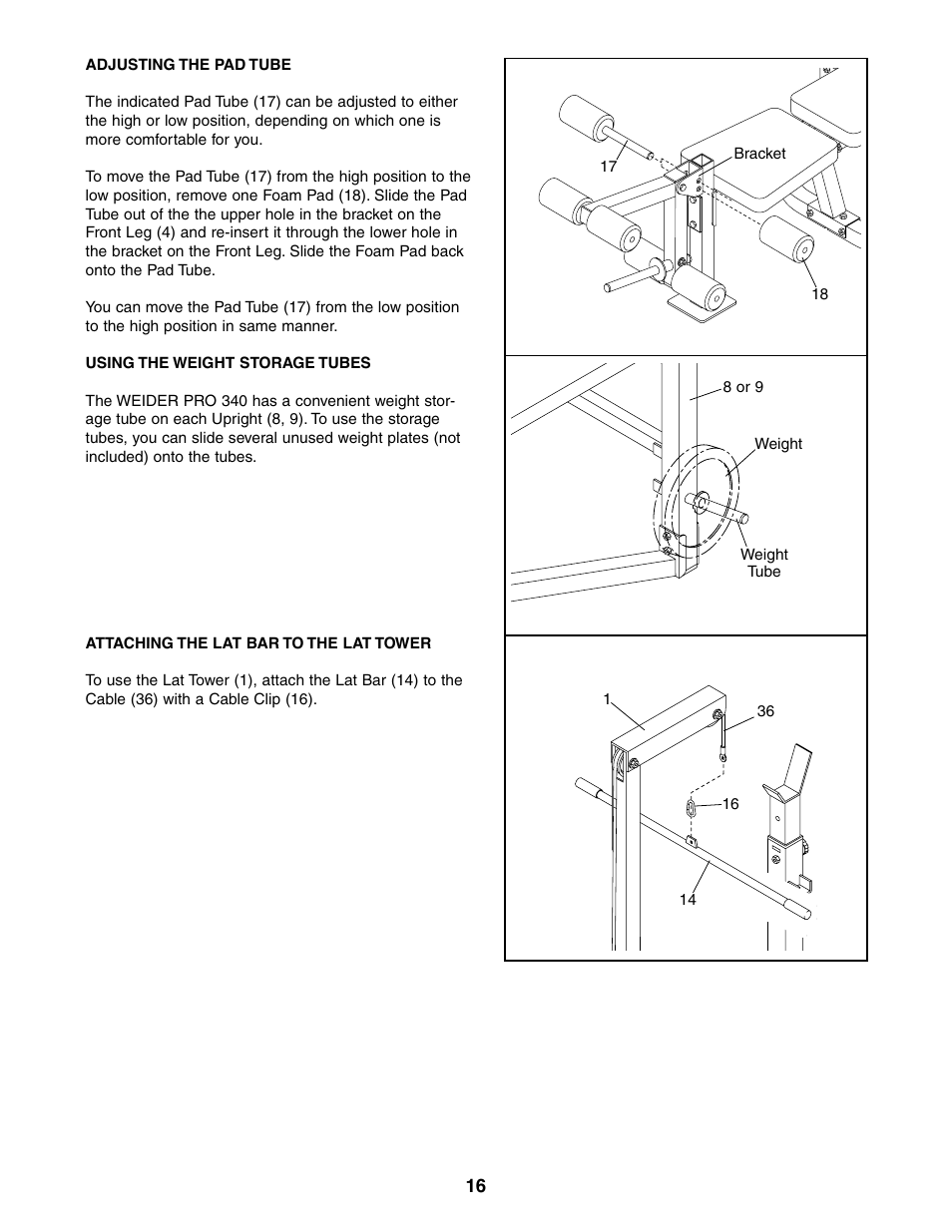 Weider 831.150381 User Manual | Page 16 / 24