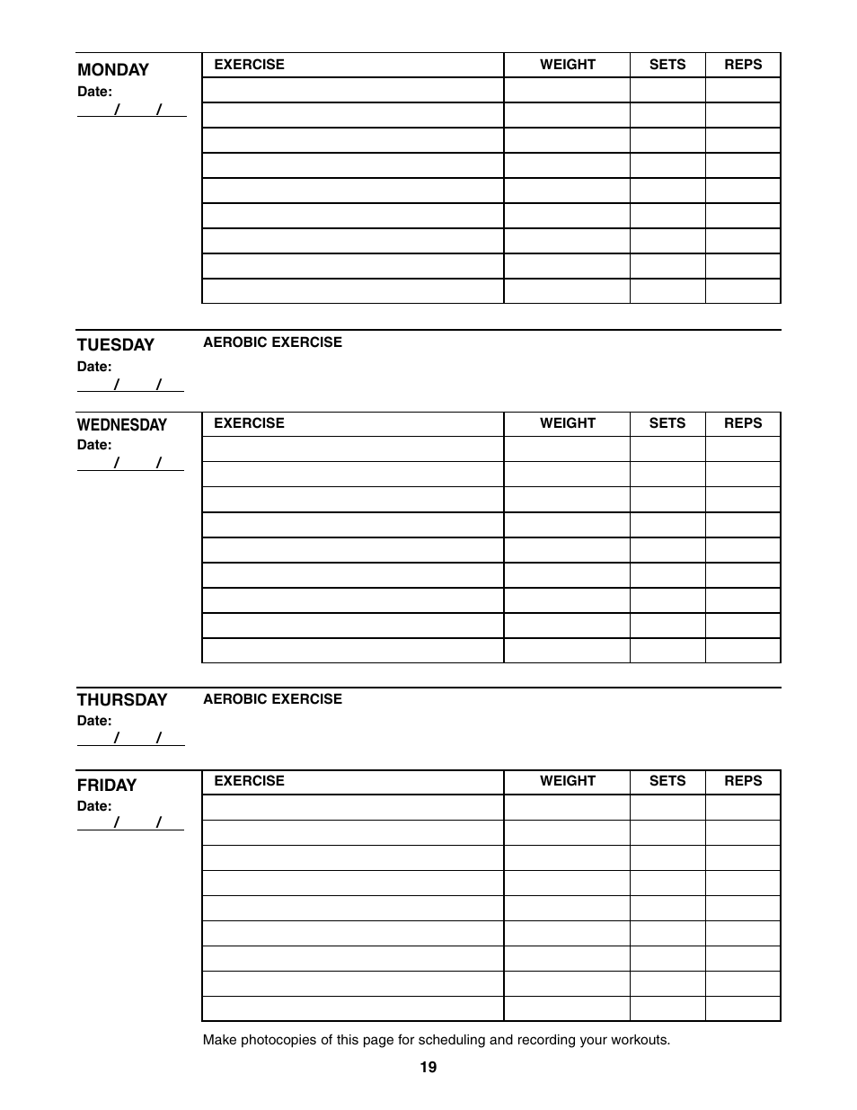 Weider 831.150381 User Manual | Page 19 / 24
