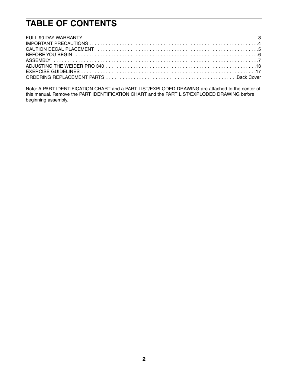 Weider 831.150381 User Manual | Page 2 / 24