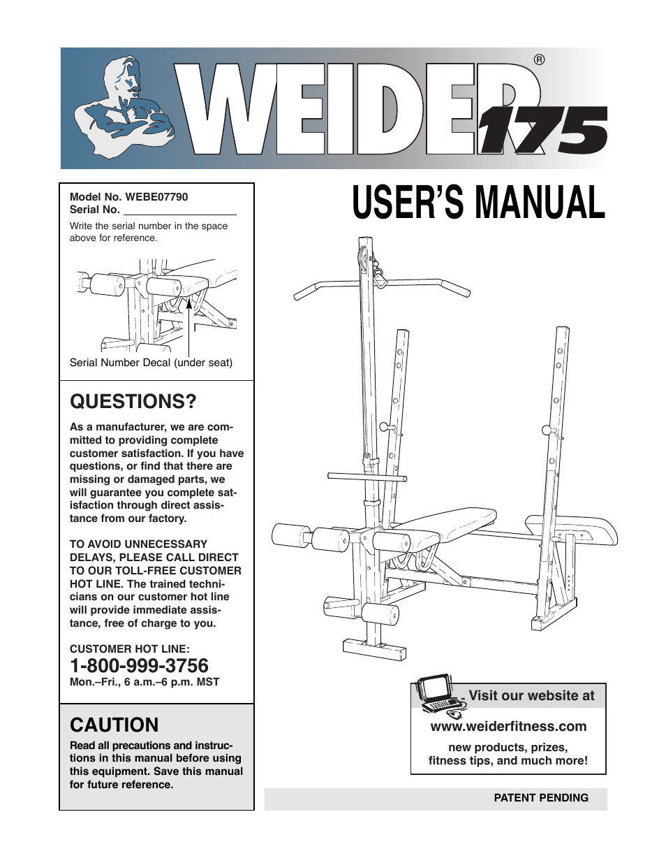 Weider WEBE07790 User Manual | 22 pages
