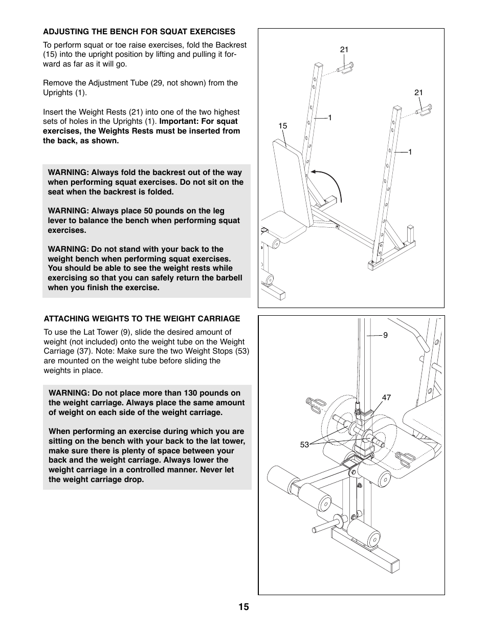 Weider WEBE07790 User Manual | Page 15 / 22