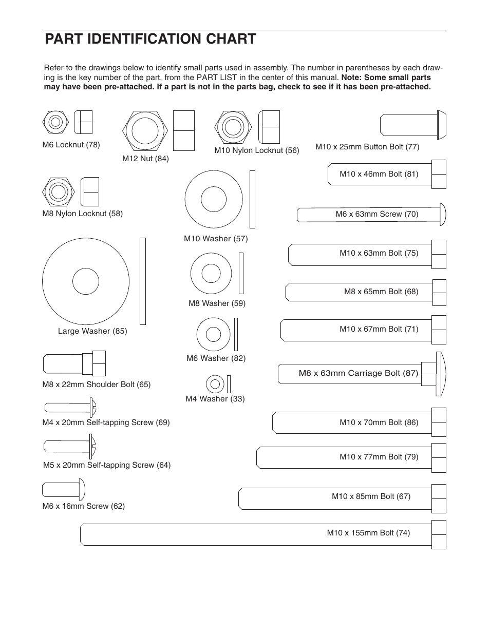 Part identification chart | Weider WESY19541 User Manual | Page 24 / 28