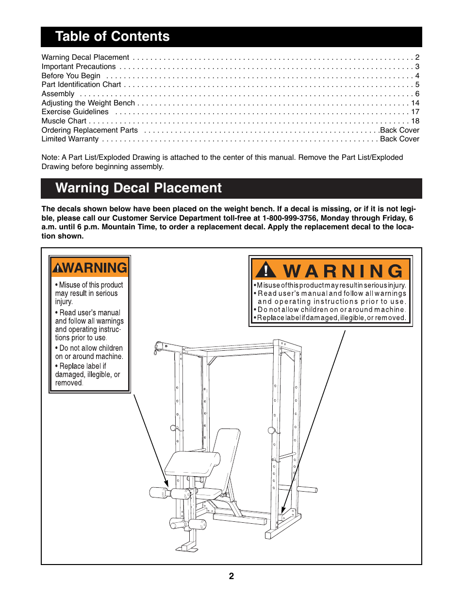 Weider WEBE96490 User Manual | Page 2 / 23