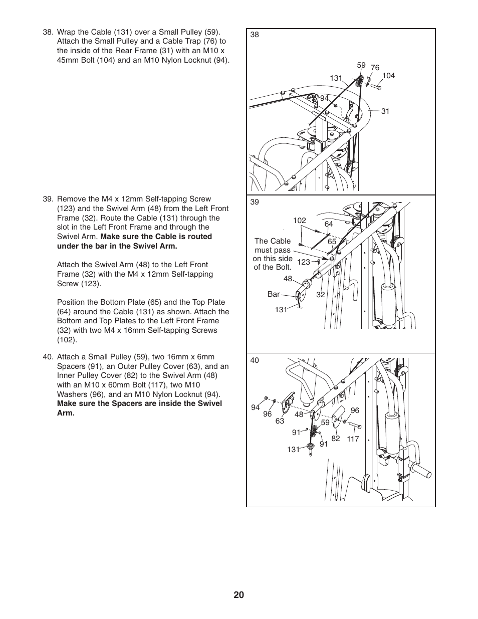 Weider WEBE4496.0 User Manual | Page 20 / 36