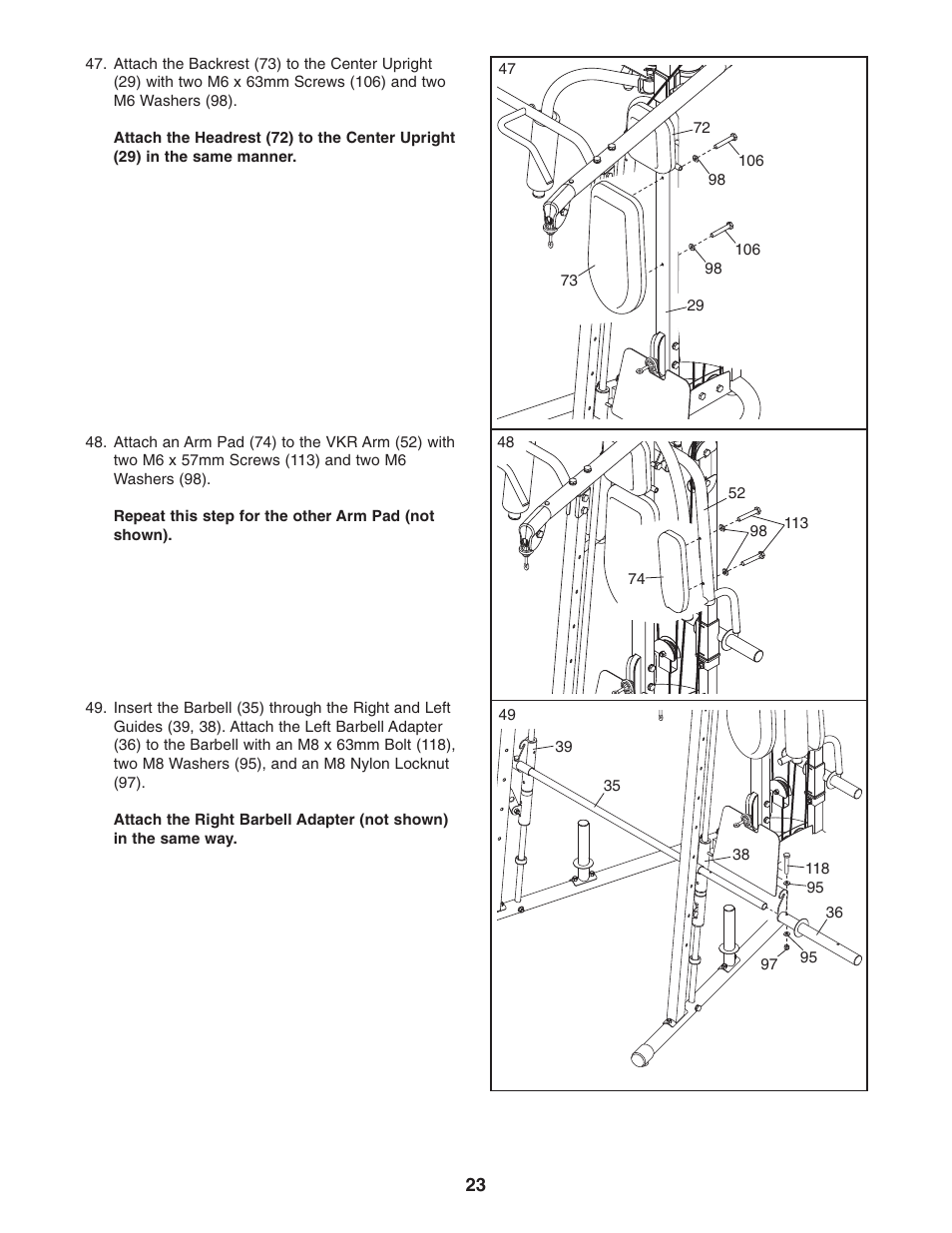 Weider WEBE4496.0 User Manual | Page 23 / 36