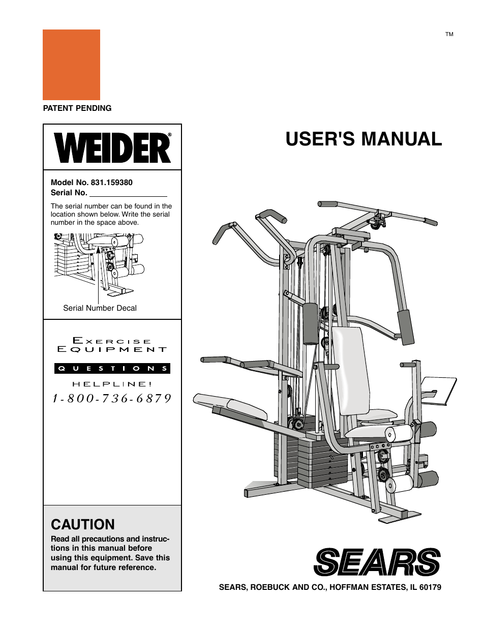 Weider 831.159380 User Manual | 33 pages