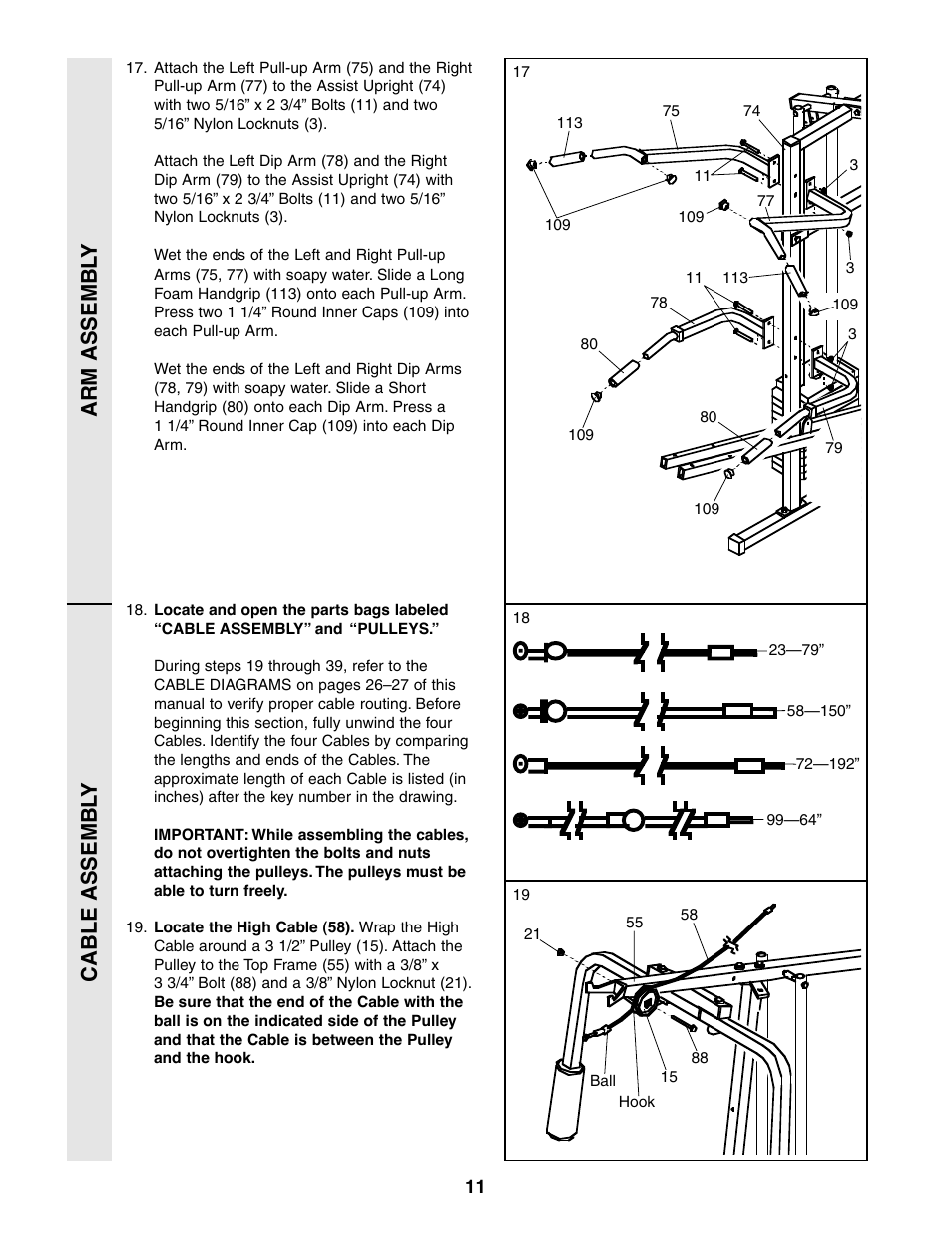 Arm assembl y cable assembl y | Weider 831.159380 User Manual | Page 11 / 33