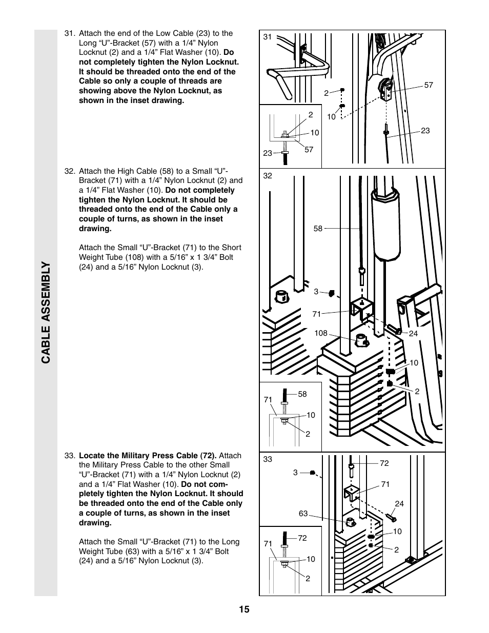 Cable assembl y | Weider 831.159380 User Manual | Page 15 / 33