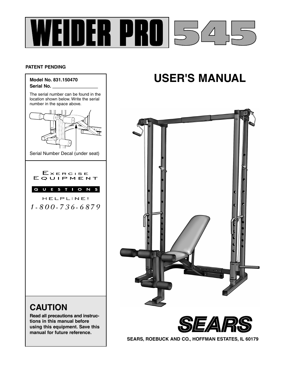 Weider 831.150470 User Manual | 24 pages