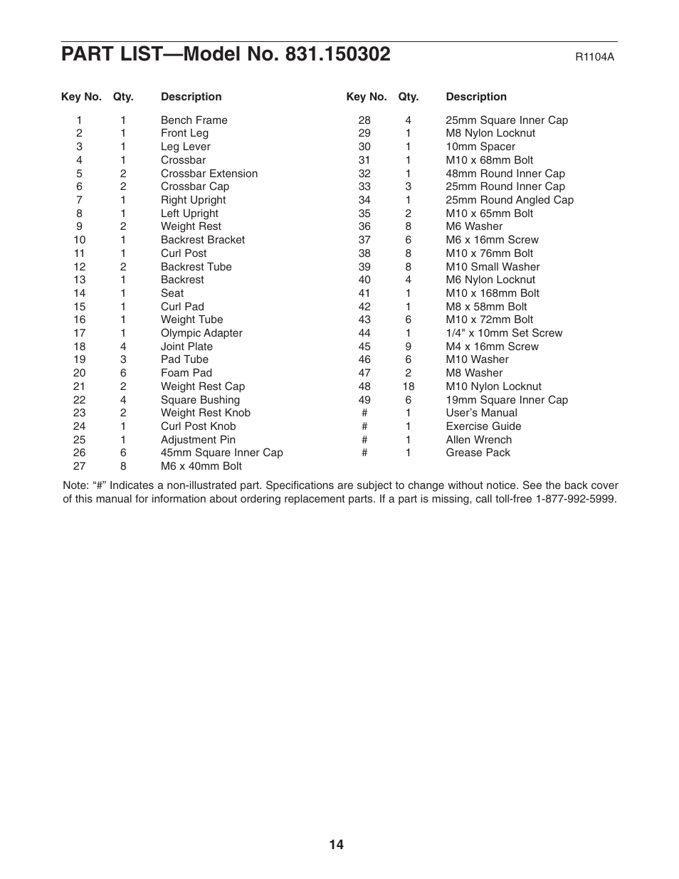 Weider 831.150302 User Manual | Page 14 / 16