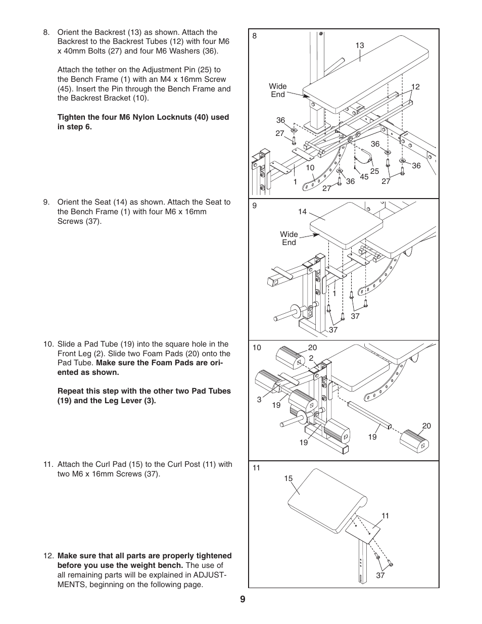 Weider 831.150302 User Manual | Page 9 / 16