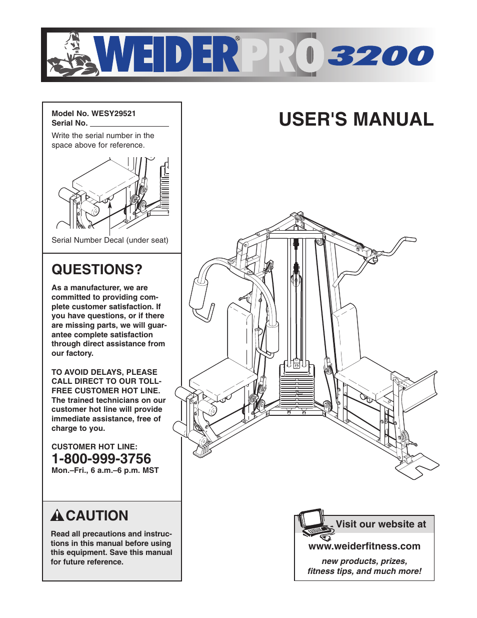 Weider WESY29521 User Manual | 32 pages