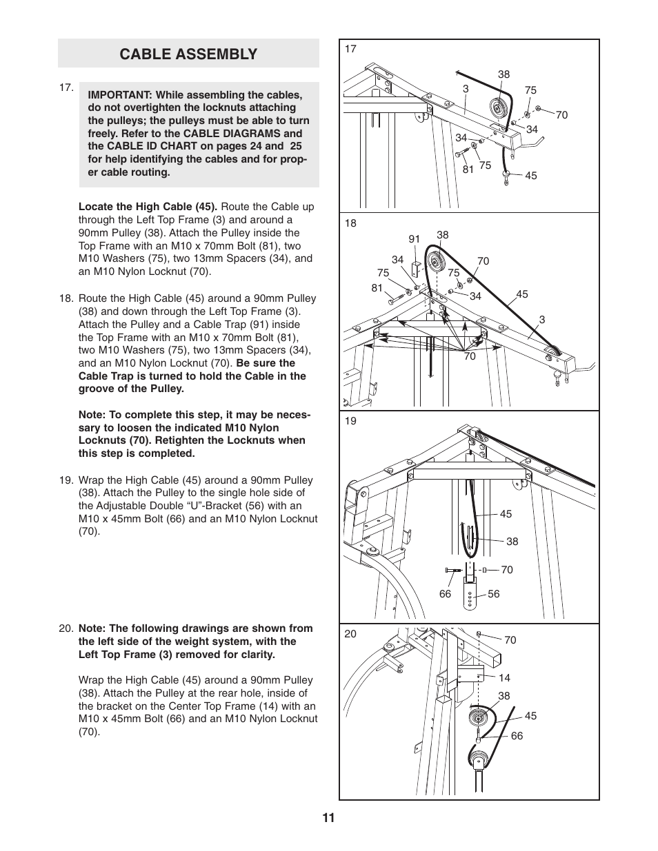 Cable assembly | Weider WESY29521 User Manual | Page 11 / 32