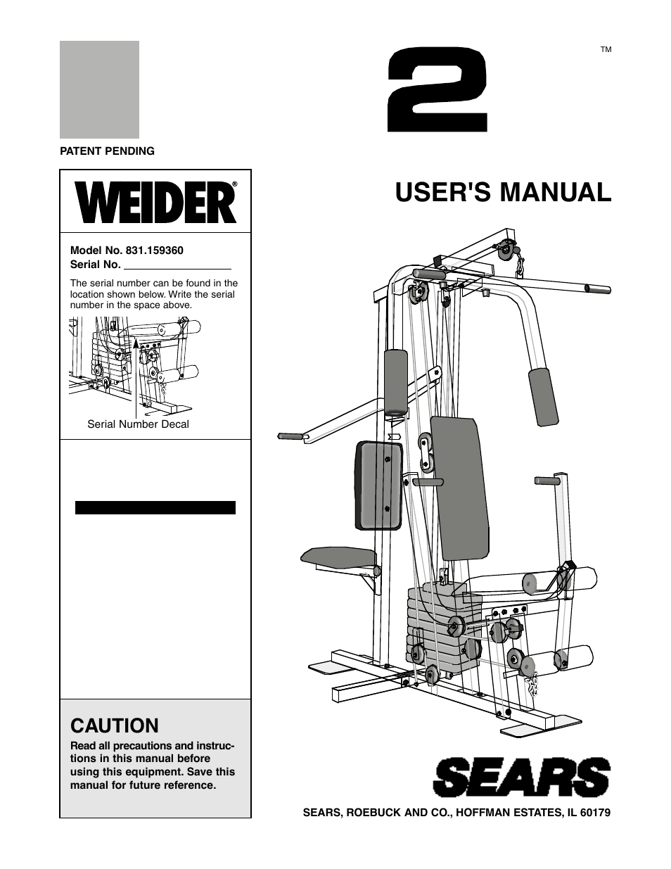 Weider 831.159360 User Manual | 29 pages