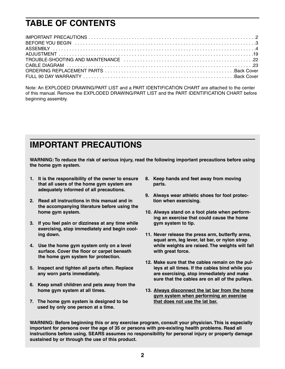 Weider 831.159360 User Manual | Page 2 / 29