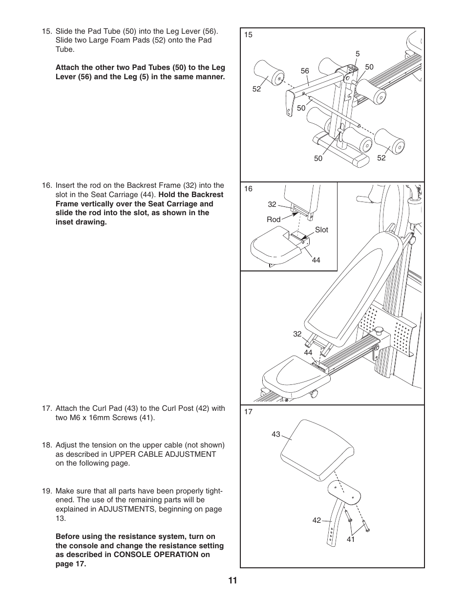 Weider WESY78732 User Manual | Page 11 / 27