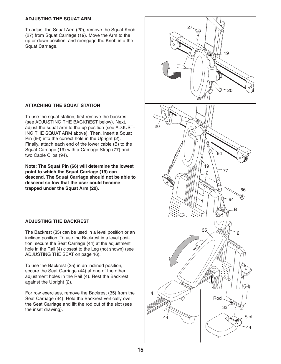 Weider WESY78732 User Manual | Page 15 / 27