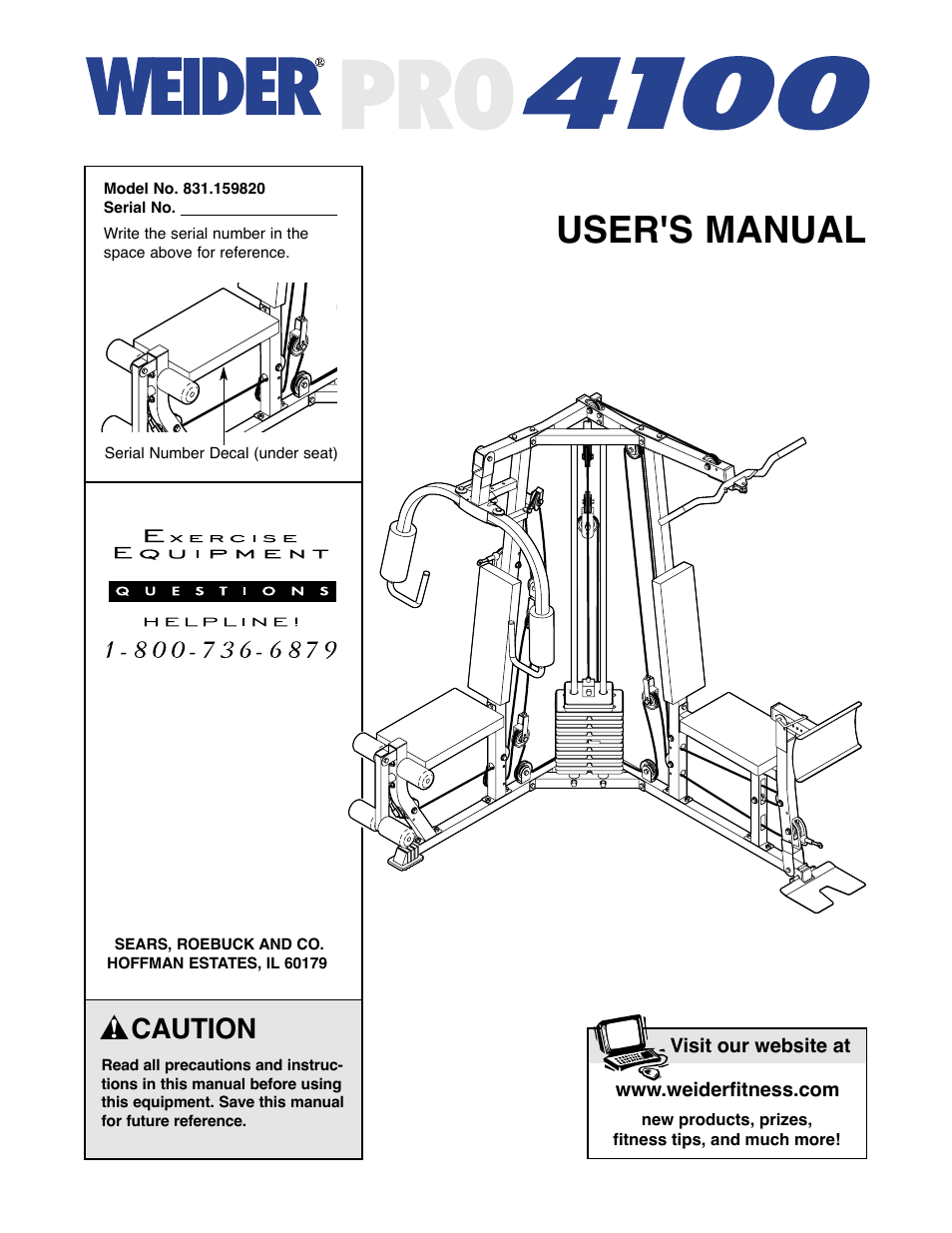 Weider 831.159820 User Manual | 35 pages