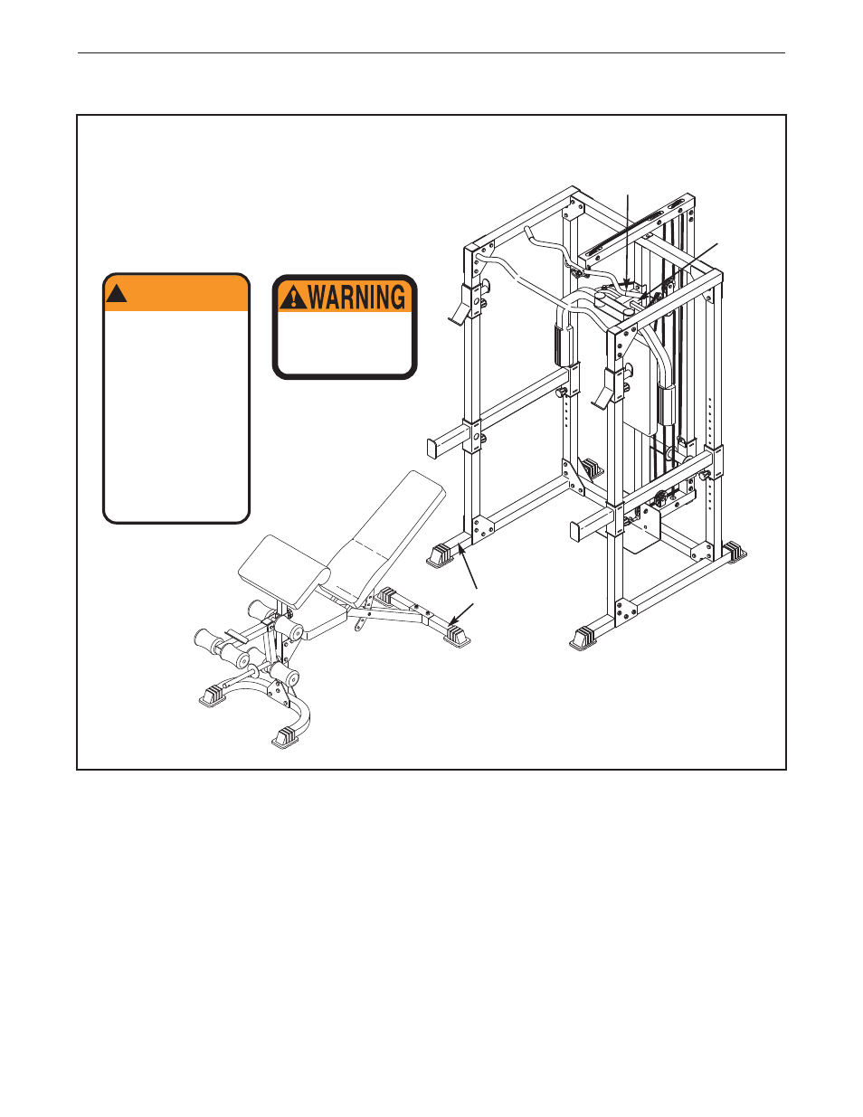 Warning decal placement, Warning | Weider WEBE37340 User Manual | Page 3 / 33