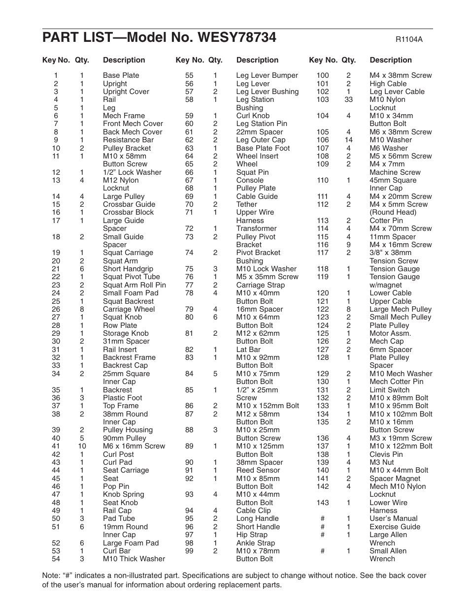 Weider WESY78734 User Manual | Page 25 / 27