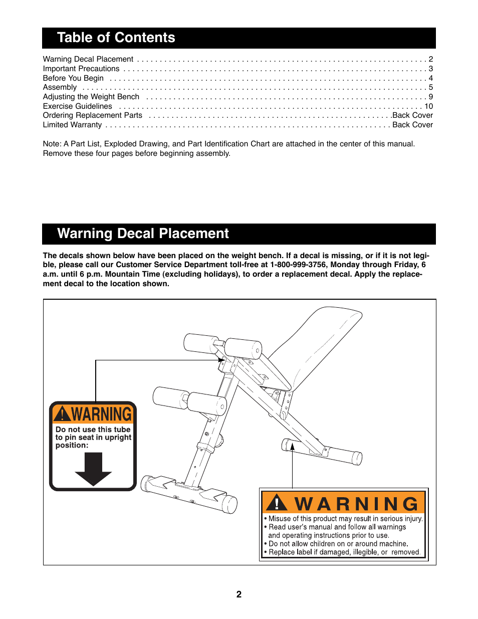 Weider WEBE03690 User Manual | Page 2 / 15