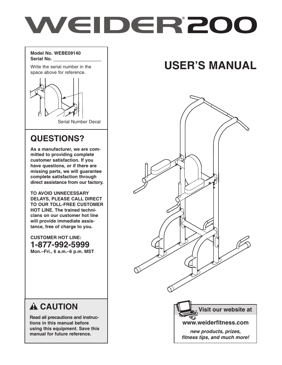 Weider WEBE09140 User Manual | 15 pages
