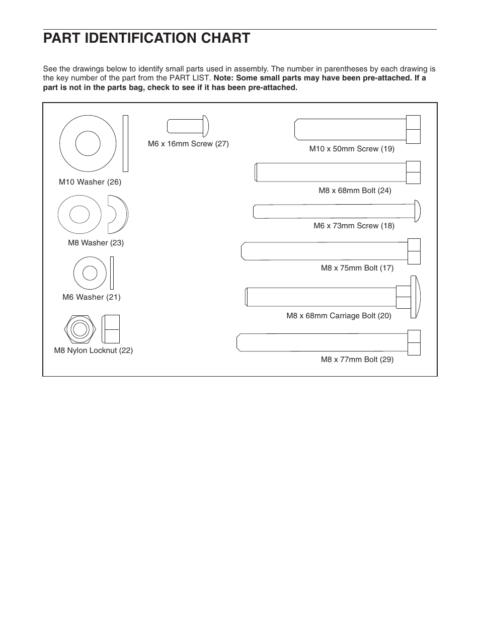 Part identification chart | Weider WEBE09140 User Manual | Page 12 / 15