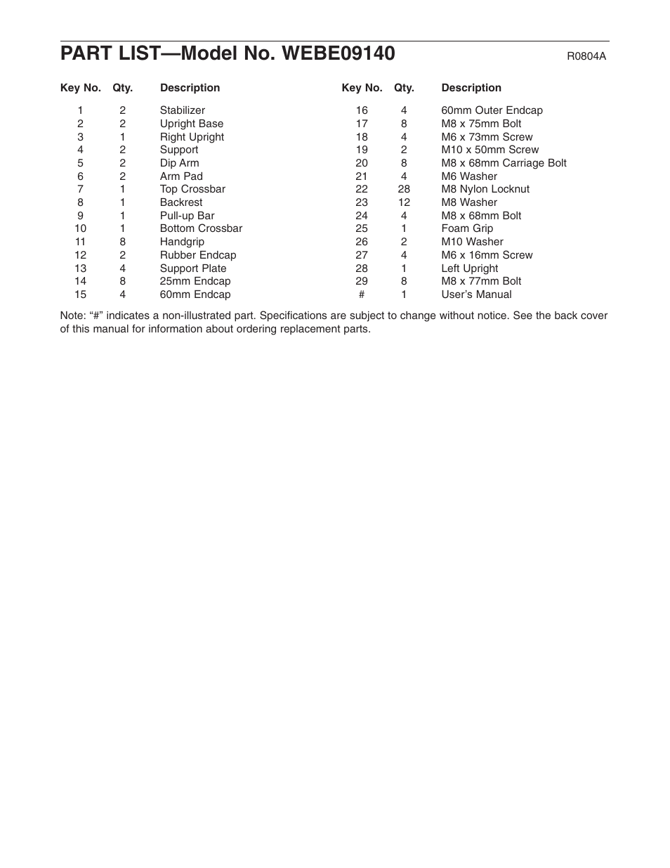 Weider WEBE09140 User Manual | Page 13 / 15