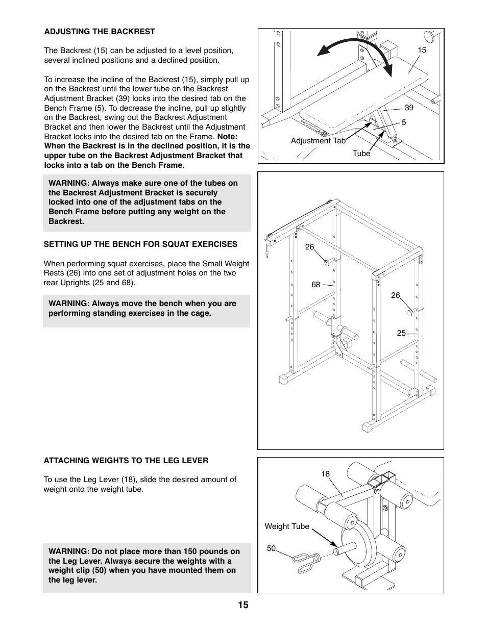 Weider WEBE96491 User Manual | Page 15 / 23