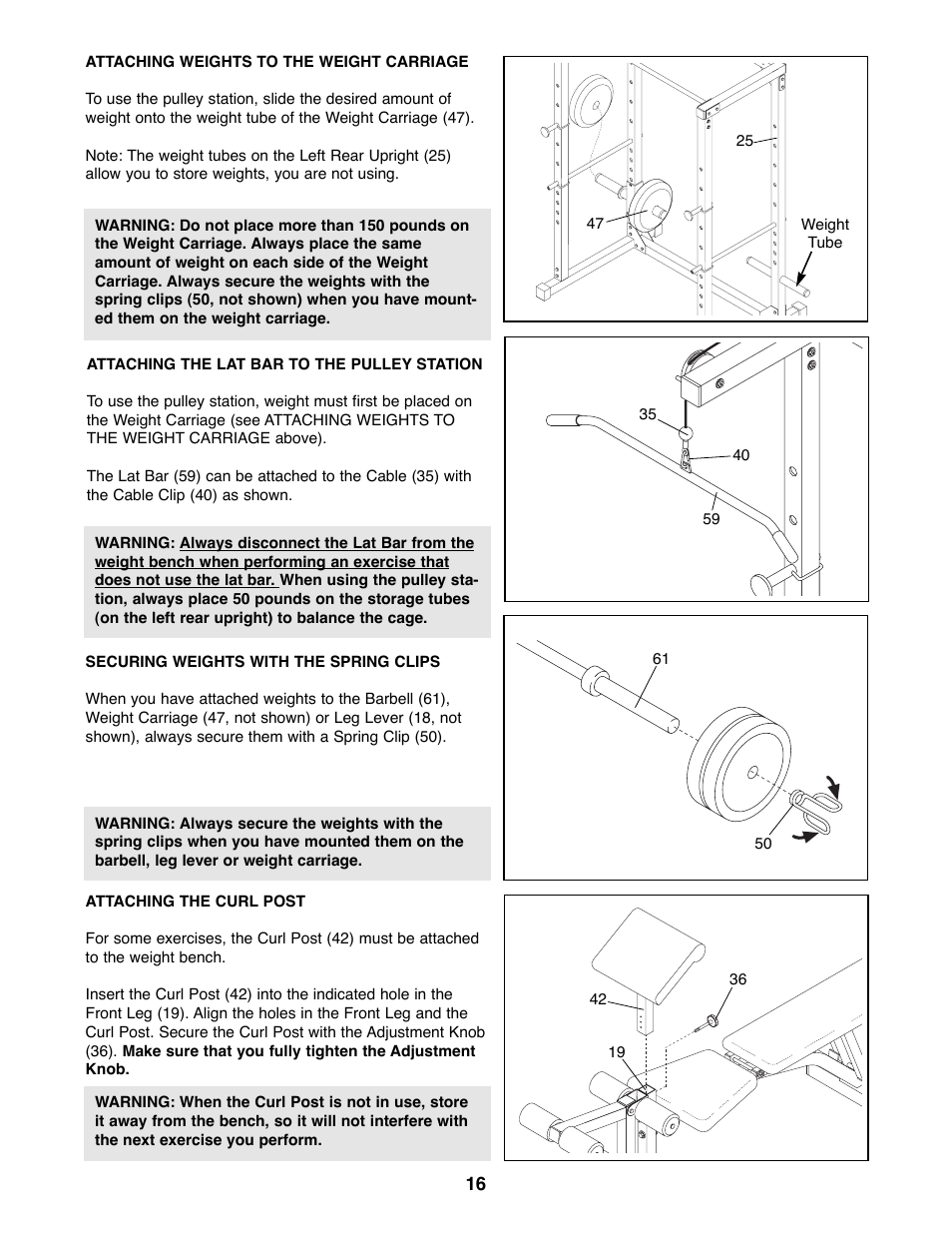 Weider WEBE96491 User Manual | Page 16 / 23