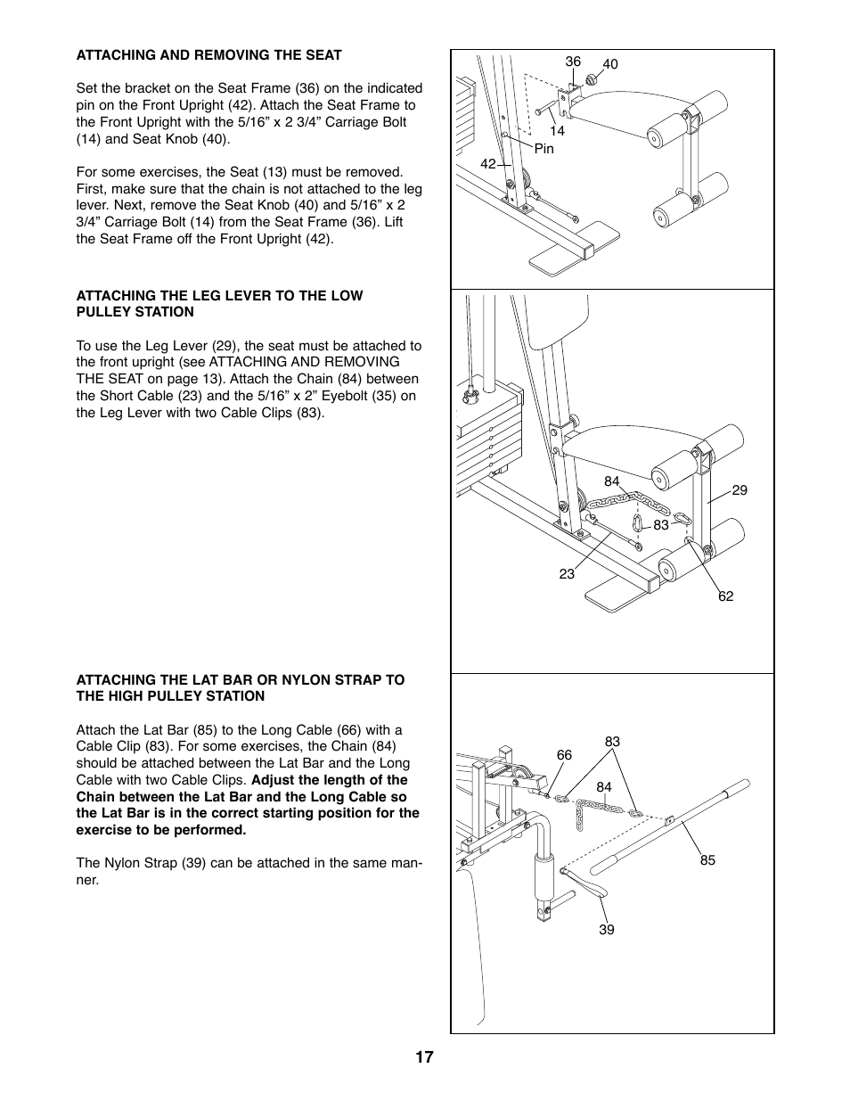 Weider WESY85070 User Manual | Page 17 / 26