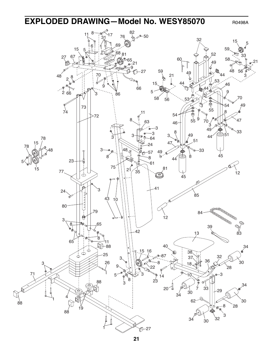 Weider WESY85070 User Manual | Page 21 / 26