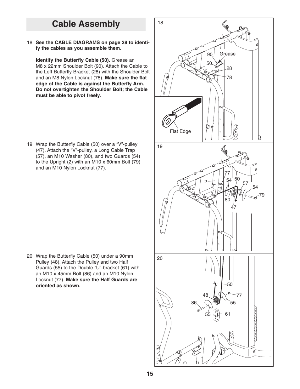 Cable assembly | Weider WESY2916.0 User Manual | Page 15 / 36