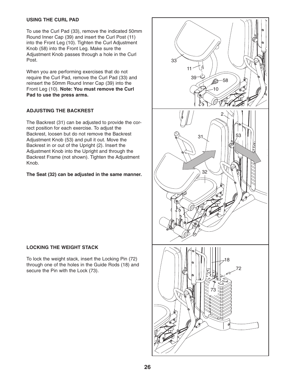 Weider WESY2916.0 User Manual | Page 26 / 36