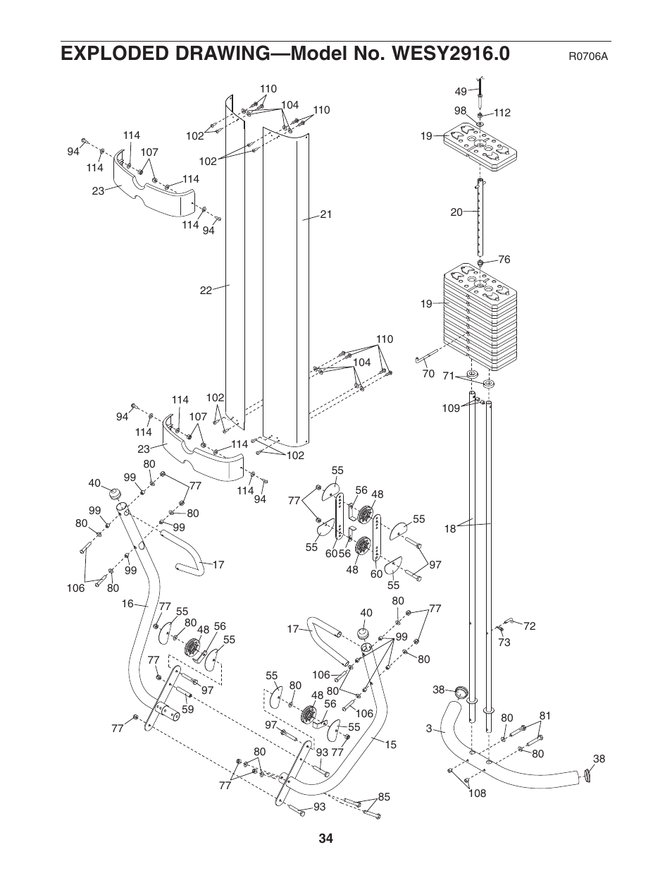 Weider WESY2916.0 User Manual | Page 34 / 36