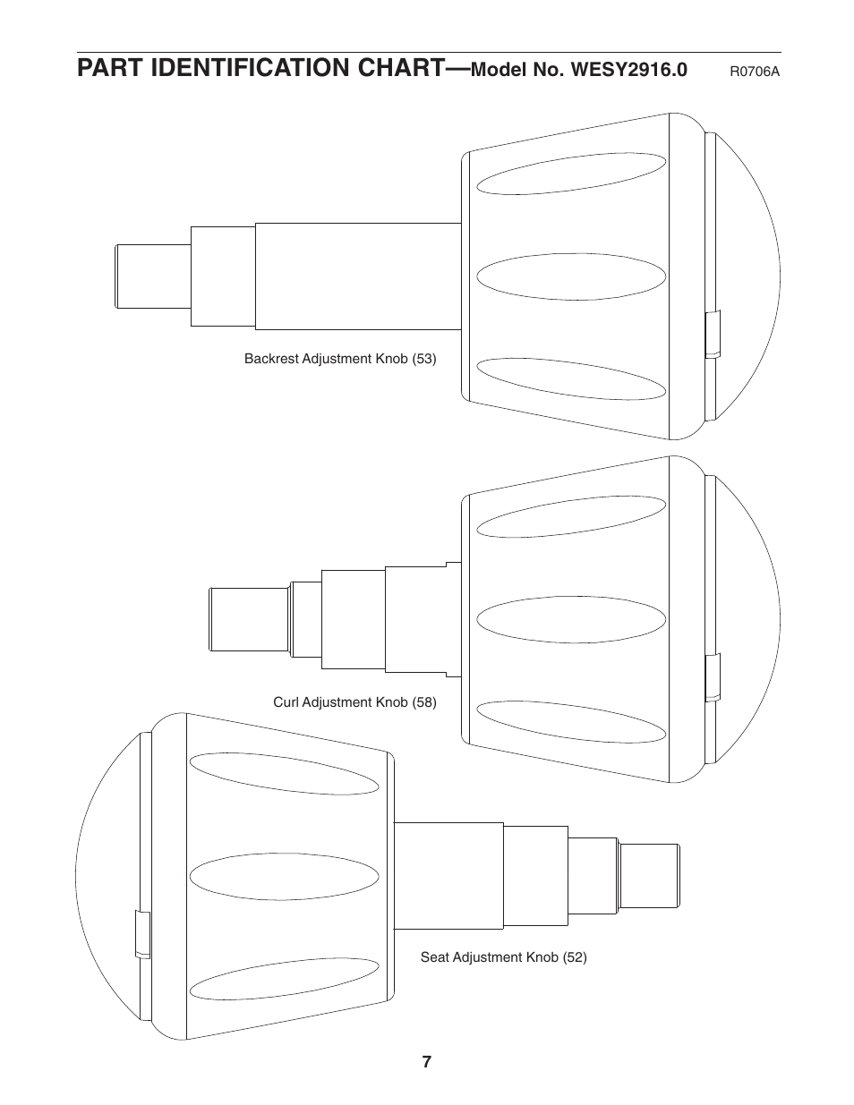 Part identification chart | Weider WESY2916.0 User Manual | Page 7 / 36