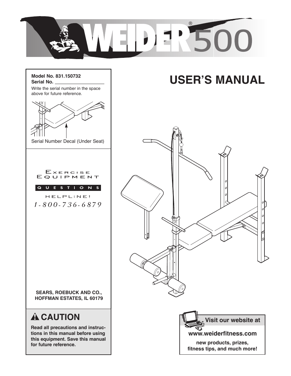 Weider 500 User Manual | 20 pages
